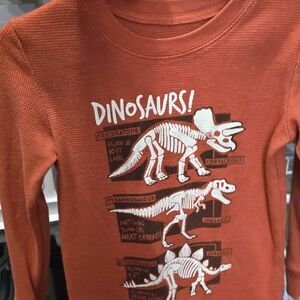 Orange Dinosaur Graphic Sweater